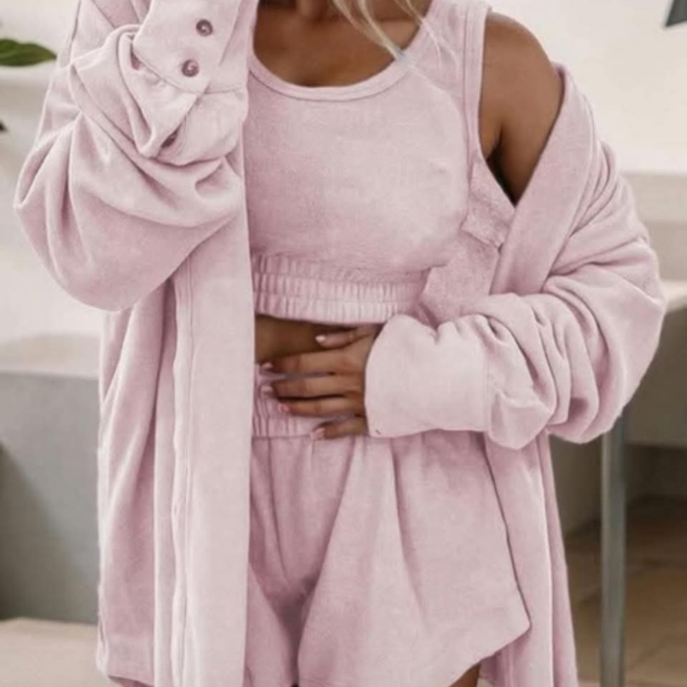 SOLD - Blush Pink Cozy Pajama Set